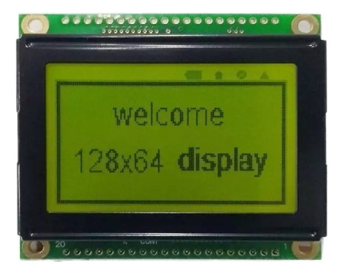 Display Gráfico 128x64 Fd. Verde C/backlight De Leds Y-green