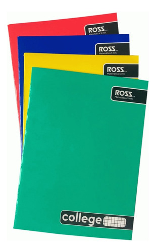 Cuaderno College 80 Hojas 5mm 10 Unidades Ross Color Suritid
