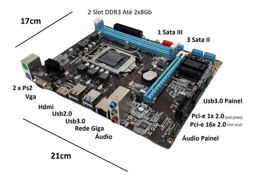 Imagem 4 de 5 de Kit Intel Core I5 3470 3.6 Ghz + Placa H61 + 16gb Ram Promo