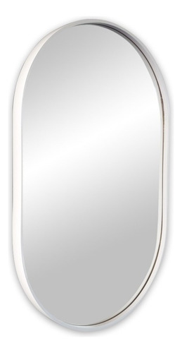 Espelho Oval Redondo Banheiro Sala Parede Decorativo Grande Cor da moldura Branco
