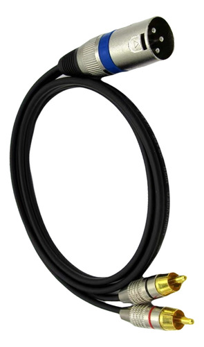 Cabo De Áudio Xlr Macho Para Duplo Rca Macho Cabo Fono Rca H