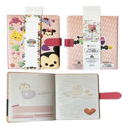 Rosado - Baby - Cuaderno Agenda Disney Con Seguro Magnetico