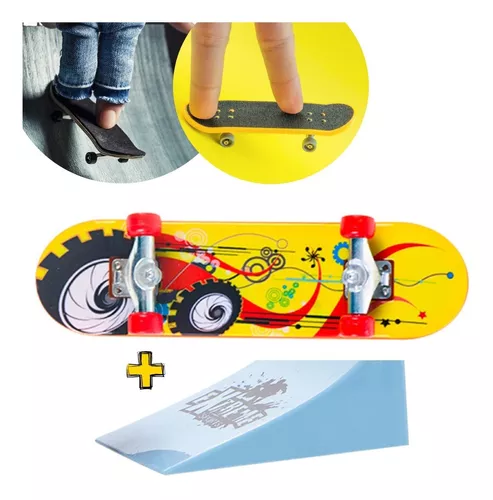 Kit 2 Skate De Dedo C/ Lixa Fingerboard Criança + Acessórios