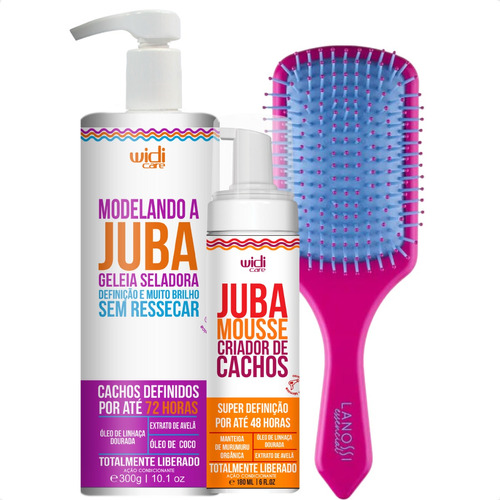 Kit Juba Modelando+ Mousse Cachos Widi Care + Escova Lanossi