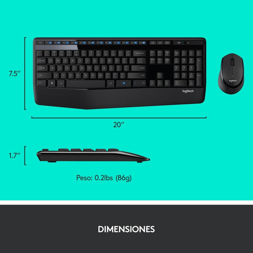 Imagen 8 de 10 de Combo Inalámbrico Teclado Multimedia Y Mouse, Logitech Mk345