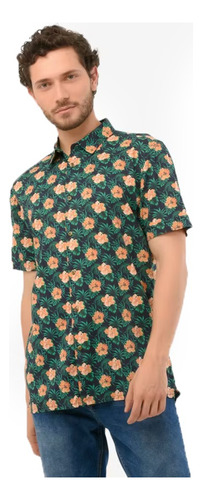 Camisa Manga Corta Basement Tropical Print