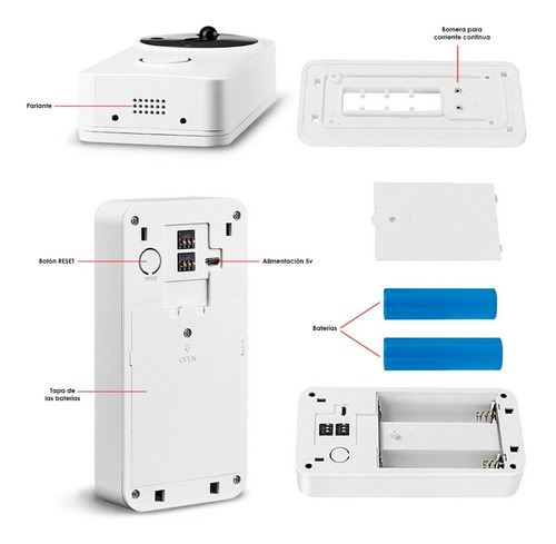 Portero Visor Inalámbrico Wifi Cámara Con Campanilla Alexa