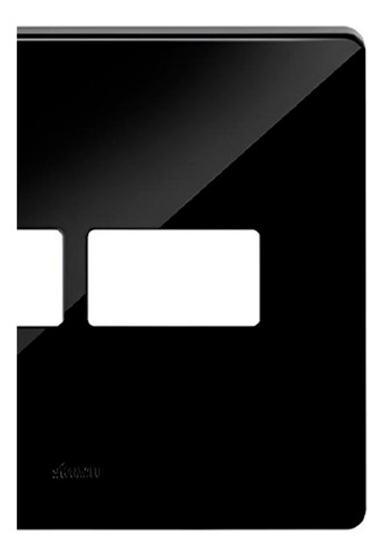Placa 4x4 Horizontal + Suporte - Simon 20 Preto 20911-57