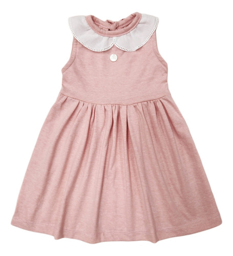 Vestido Cuello Baby Mini Anima Fiesta Bebe Kids Rosa Melange