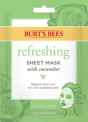 Imagen 1 de 5 de Máscara Facial De Tela Burt's Bees Refreshing Cucumber 1 Un