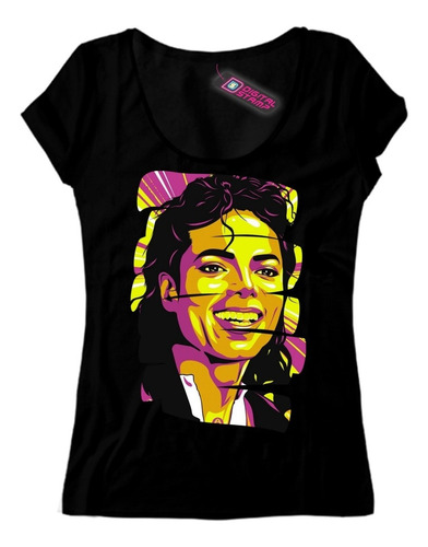 Remera Mujer Michael Jackson Pop Art 3 Dtg Premium Rock