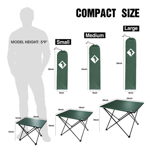 Mesa De Aluminio Portatil De Camping Ultraligera Con Bolsa