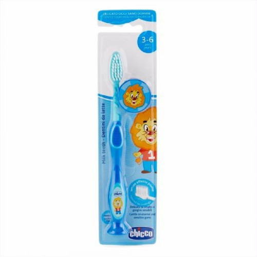 Escova De Dentes Chicco Dente De Leite Azul 3 A 6 Anos