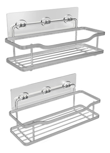 Organizador De Ducha Set X2 Repisa Baño Adhesivo Inoxidable