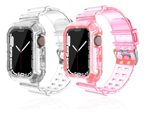 2 Correa Transparente Colorida Para Apple Watch 8 7 Se 6 5 3