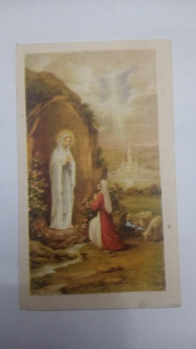 Estampita Virgen De Lourdes Con Oracion Del Padre Berthier