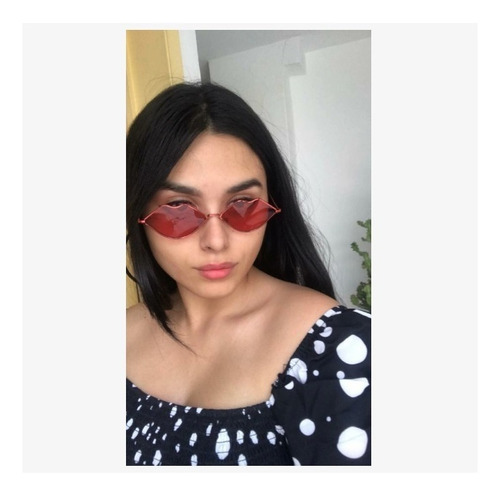 Gafas De Sol Importadas Anteojos Rojos Formas Labios Zaful Lente Rojo Armazón Rojo