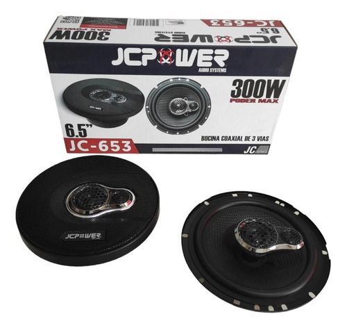 Bocinas Jc Power 6.5 Jc-653 300w Max / 150w Rms Color Negro