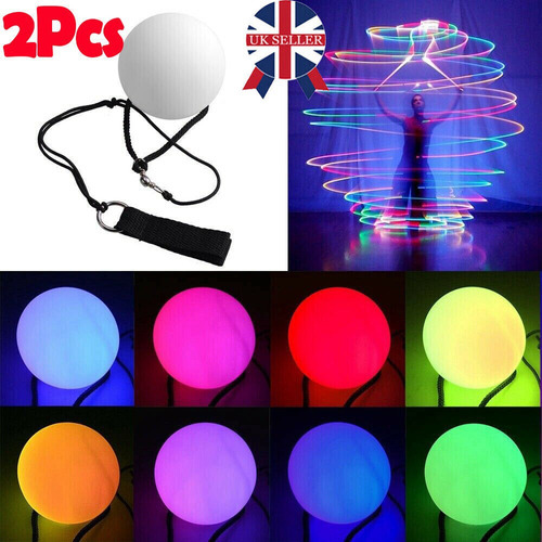 2 Luces Led Multicolores Glow Poi Con Forma De Bola Para Dan