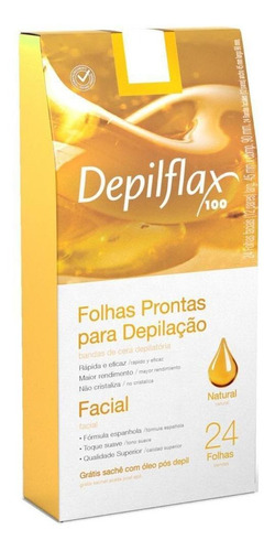 144 Folhas Prontas Facial Depilflax Morango Hortela Natural