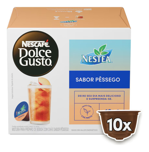 Chá Em Cápsula Nestea Dolce Gusto Pessego 180g Caixa 10 Unid