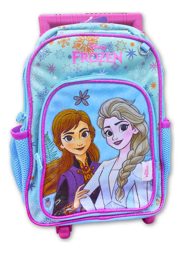 Mochila Escolar Infantil Frozen Com Rodinhas Cor Azul
