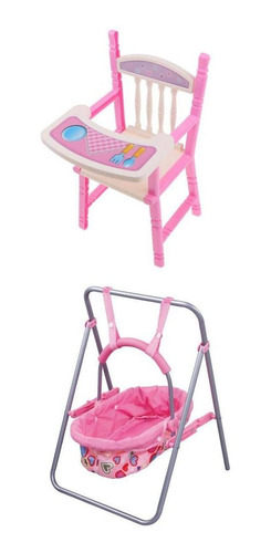 Realistic Baby Doll Swing Cuna Silla Alta Set Para Reborn