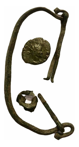Antigua Moneda Romana Y Artefacto Romano 2000 Año Antiguedad (Usado)