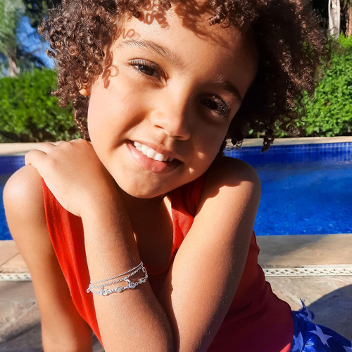 Pulseira Infantil Bolinhas Joia Prata 925 Antialérgica Linda