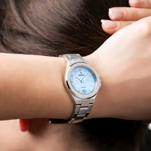 Reloj Festina F20700/3 Azul Mujer Acero Inoxidable Correa Plateado Bisel Plateado