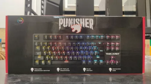 Teclado Gamer Mecanico Yaguaret Punisher Switch Outemu Blue / Alambrico /  Iluminación RGB / USB / KGPUNISHERYGT