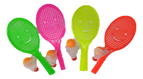 60 Raquetas Juguete Emoji Tenis Badminton Piñata Bolo Fiesta