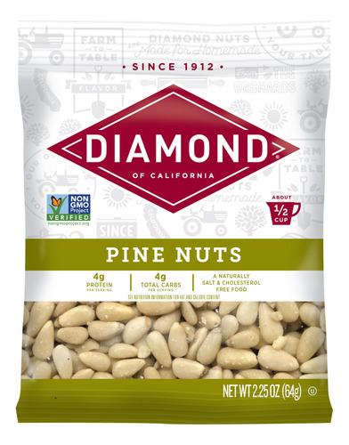 Diamond Nuts Piñones Frutos Secos, Bolsa De 2.25 Onzas