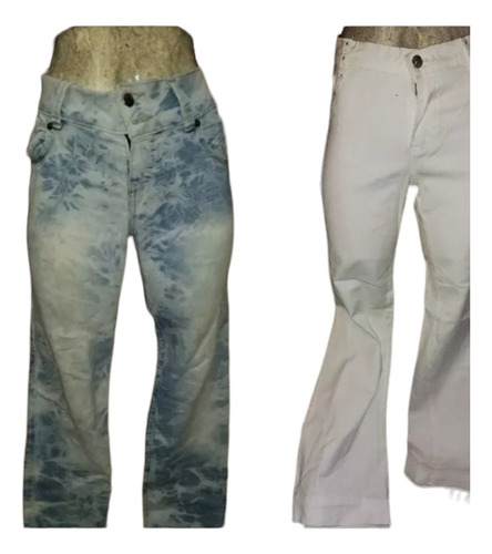 Pack Jean Muy Padre Hollister De Mezclilla + Pantalón Blanco