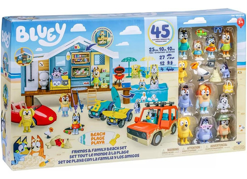 Bluey, Friends & Family Beach Set, Set De Playa 45 Piezas