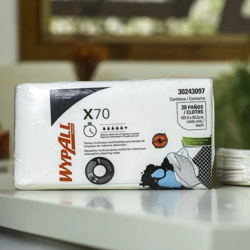 6 Pano Limpeza Multiuso Wypall X70 Extra Grande C /120 Panos