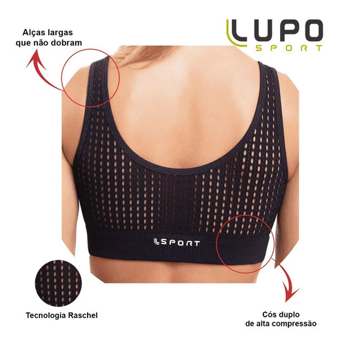 Imagem 4 de 9 de Top Fitness Lupo Original Feminino Academia Alta Sustentação