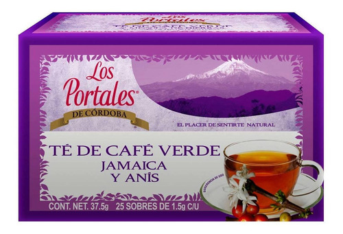 Té de Café Verde Los Portales de Córdoba Jamaica y Anis 25 sobres