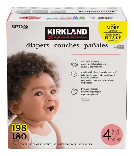 Caja De Pañal Kirkland Signature Etapa 4 Unisex