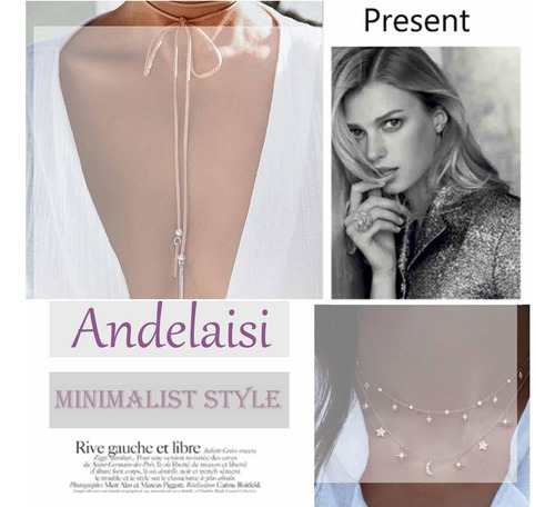Andelaisi Boho Collar De Diamantes De Imitación Gargantilla