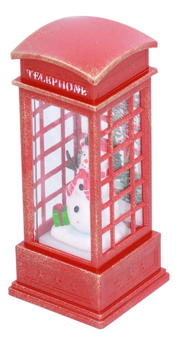Decoración Navideña De Cabina Telefónica Con Santa Claus