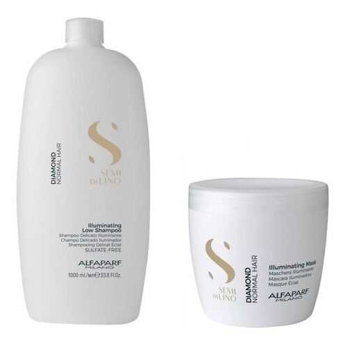 Kit Alfaparf Semi Di Lino Diamond Shampoo 1l + Máscara 500ml