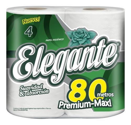 Papel Higienico Elegante 80 Metros X 40 Blanco Premium (916)