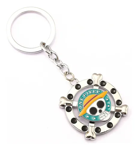 One Piece - Llavero Calavera Giratorio Monkey D. Luffy Color Plateado