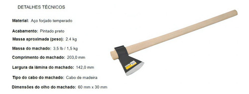 Hacha de mano Collins 15369 con mango de madera