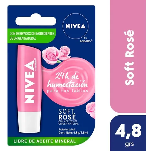 Protector Labial Nivea Soft Rose X 4,8 Gr