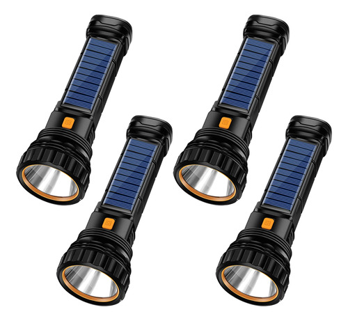 4 Linternas Led Solar/recargables Multifuncion De 1000 Lumen