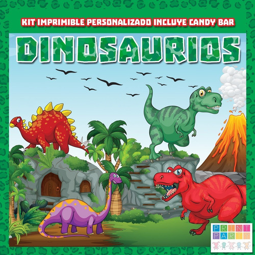 Dinosaurios Infantiles Kit Imprimible Personalizado Candybar