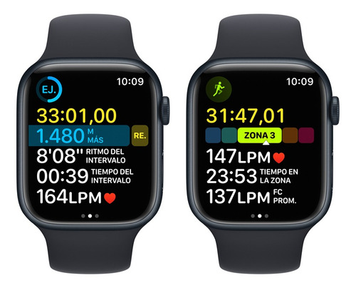 Apple Watch Series 8 GPS + Celular - Caja de aluminio color medianoche 45 mm - Correa deportiva color medianoche - Patrón - Distribuidor autorizado