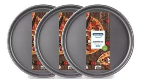 Pizzera Tramontina X 3 Unidades Teflon Antiadherente 35cm